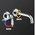 Bath Spout - Retro Style Vintage Wall Mount Single Handle Chrome Bathroom Sink Faucet